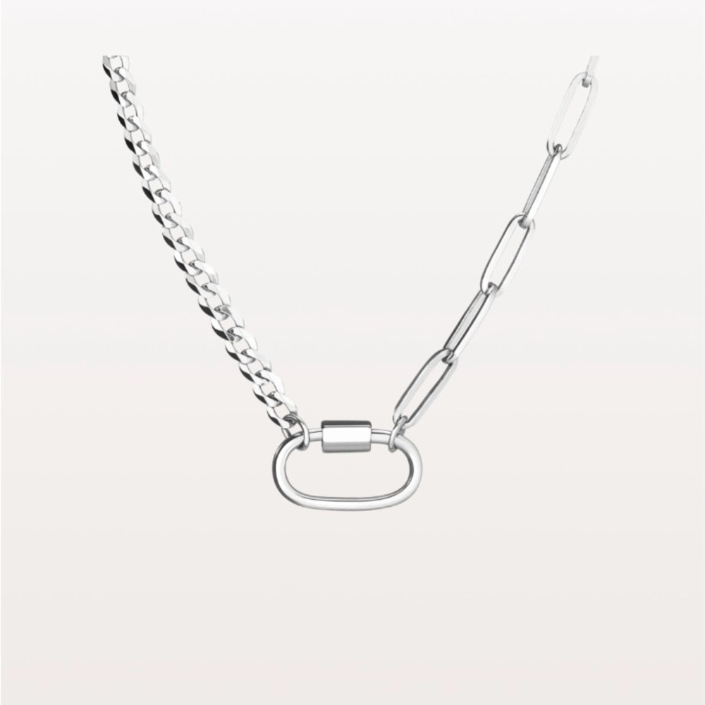 Aurate Silver Dual Chain Necklace
